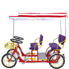 Most fashionable 4 wheel adult road surrey sightseeing tandem 4 wheel and seats tandem bike tourist bicycle cycle for sale